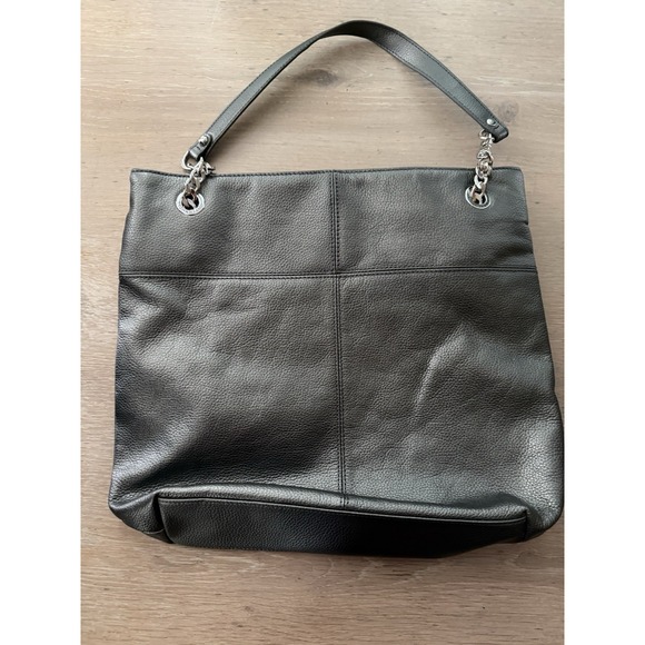 Tignanello Silver Metallic Leather Purse/Shoulder Bag ** See decription - Picture 2 of 12